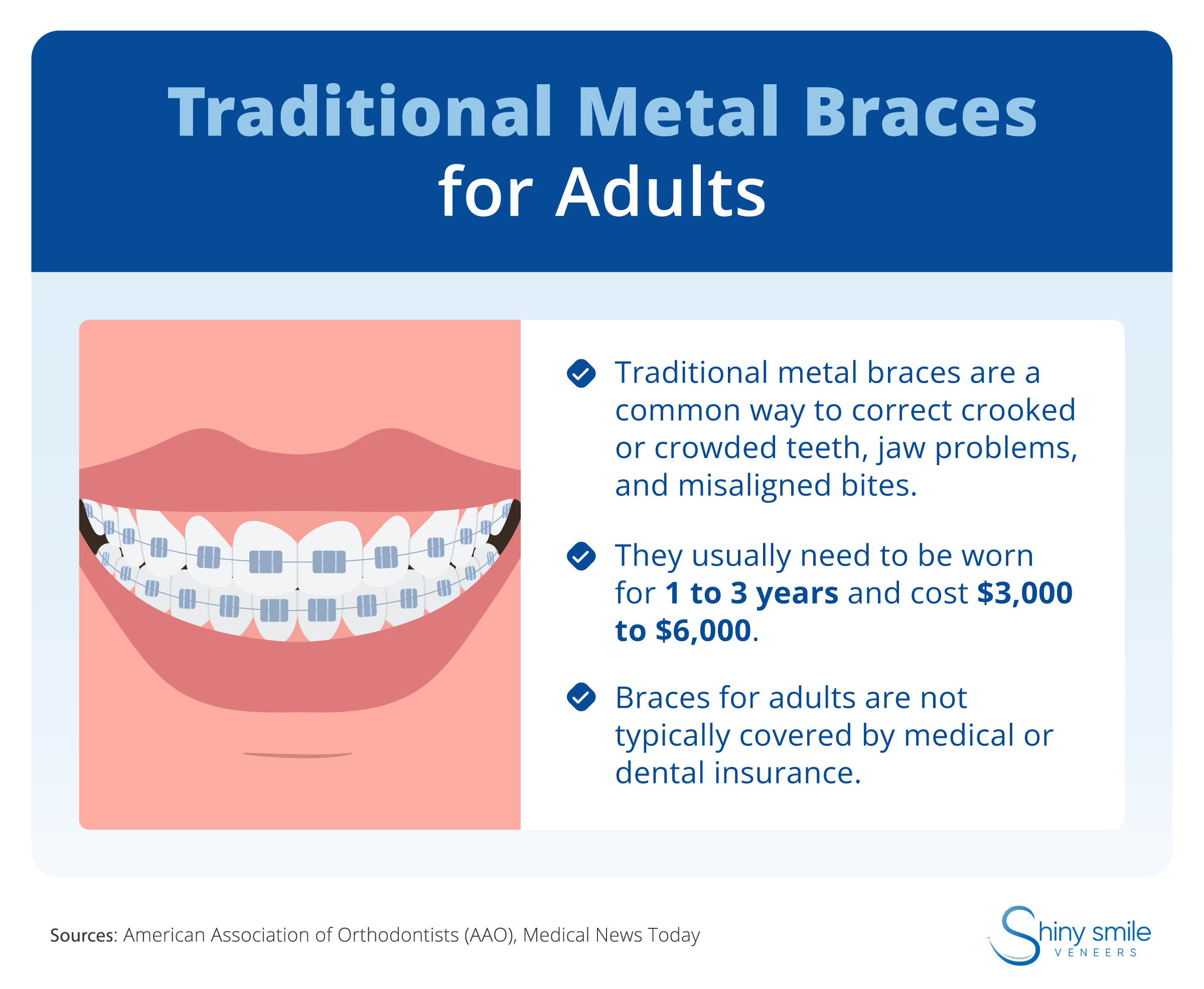 guide to traditional metal braces for adults