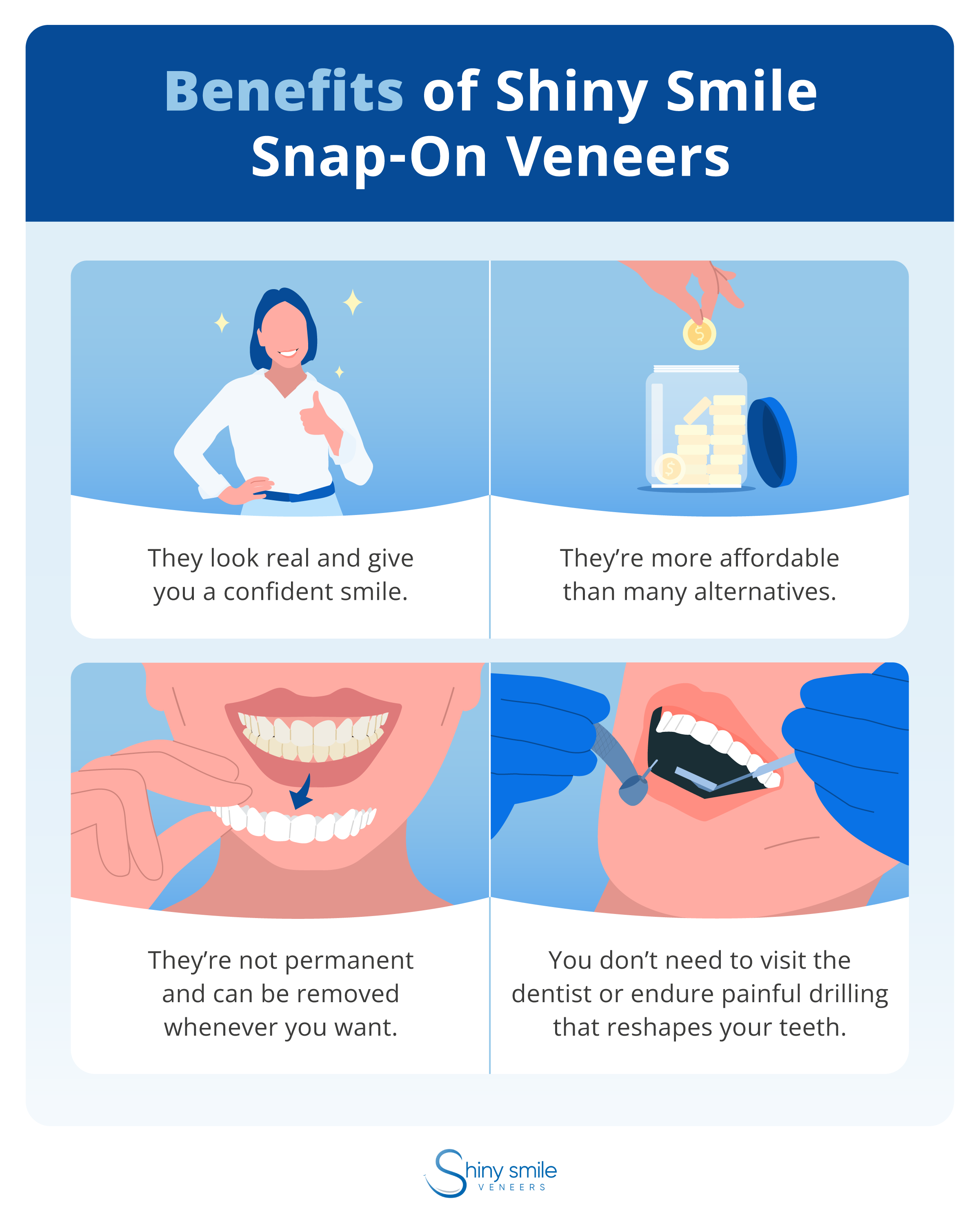 benefits of Shiny Smile snap-on veneers
